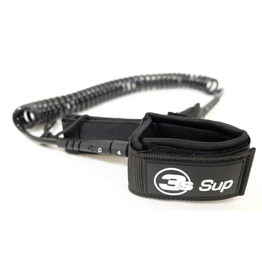 3s-sup Coiled Spiral SUP Boardleash Line Sicherheitsleine schwarz
