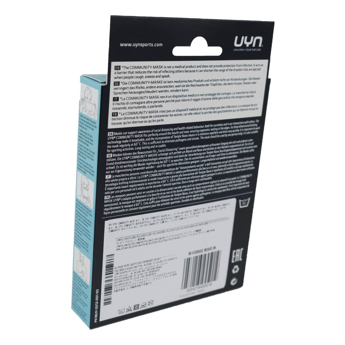 UYN Gesichtsmaske Community Mask Mund-Nasenmaske blau