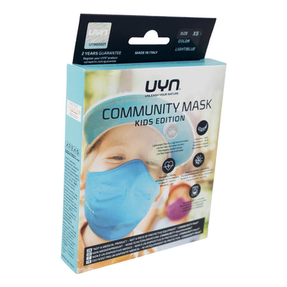 UYN Gesichtsmaske Community Mask Kinder Mund-Nasenmaske light blau