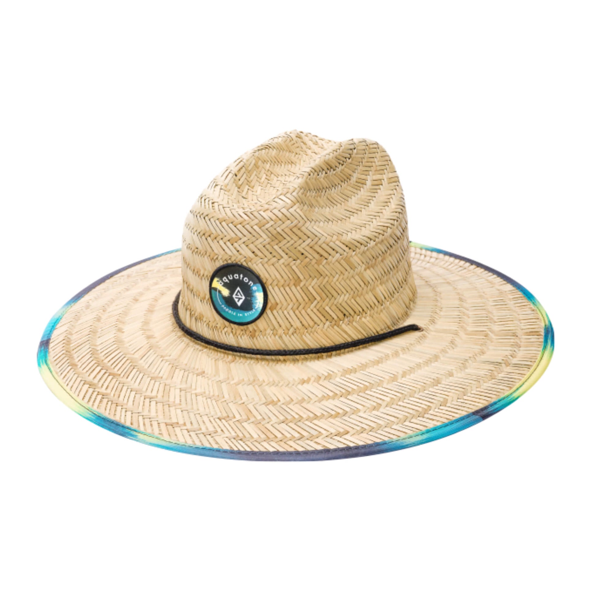 Aquatone Strohhut beige mit grün Krempe