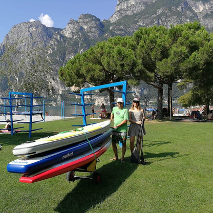 Eckla Beach-Rolly mit Sonnendach und Lufträdern blau