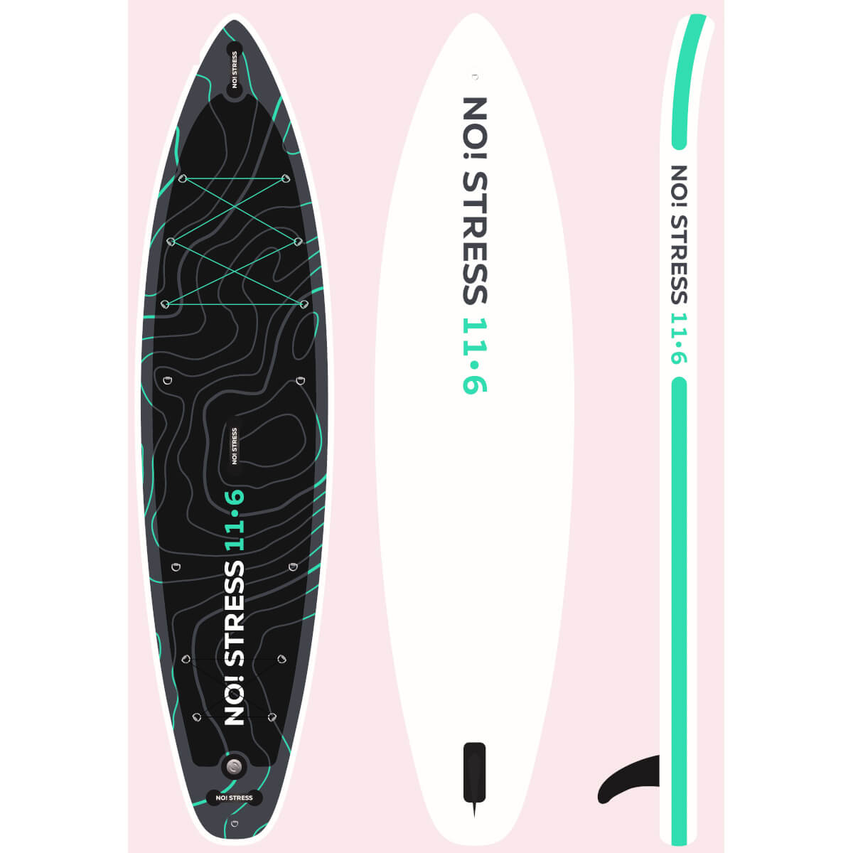 No Stress 11'6" T x 33" SUP Board Set 2025