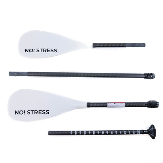 No Stress Carbon Hybrid SUP und Kajakpaddel 4-teilig