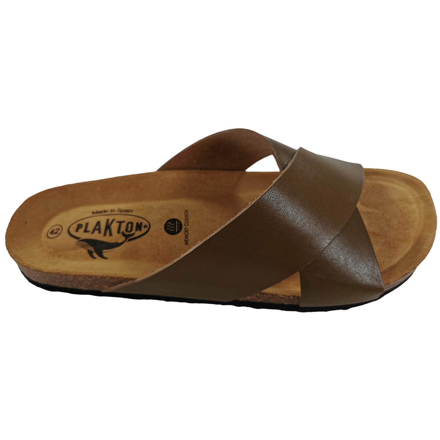 Plakton Benito Vaquetila Leder Pantolette Sandalette grün