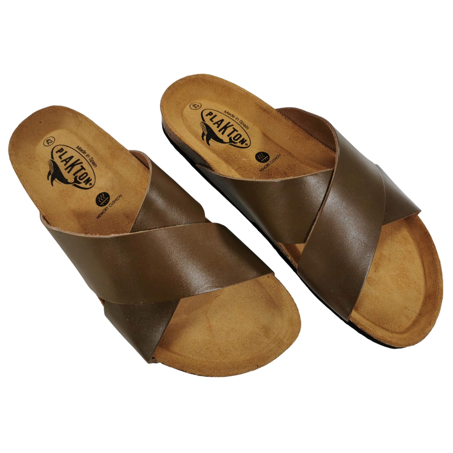 Plakton Benito Vaquetila Leder Pantolette Sandalette grün