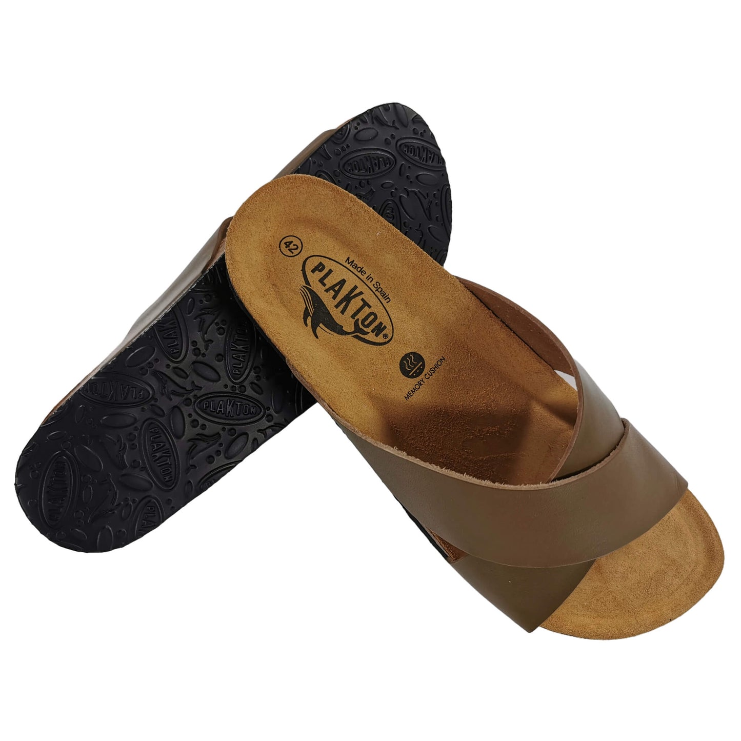 Plakton Benito Vaquetila Leder Pantolette Sandalette grün