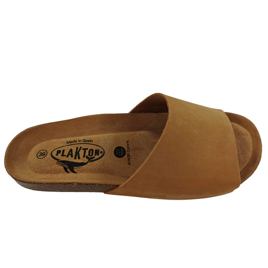 Plakton Bala Nubuk Damen Leder Pantolette Sandalette beige