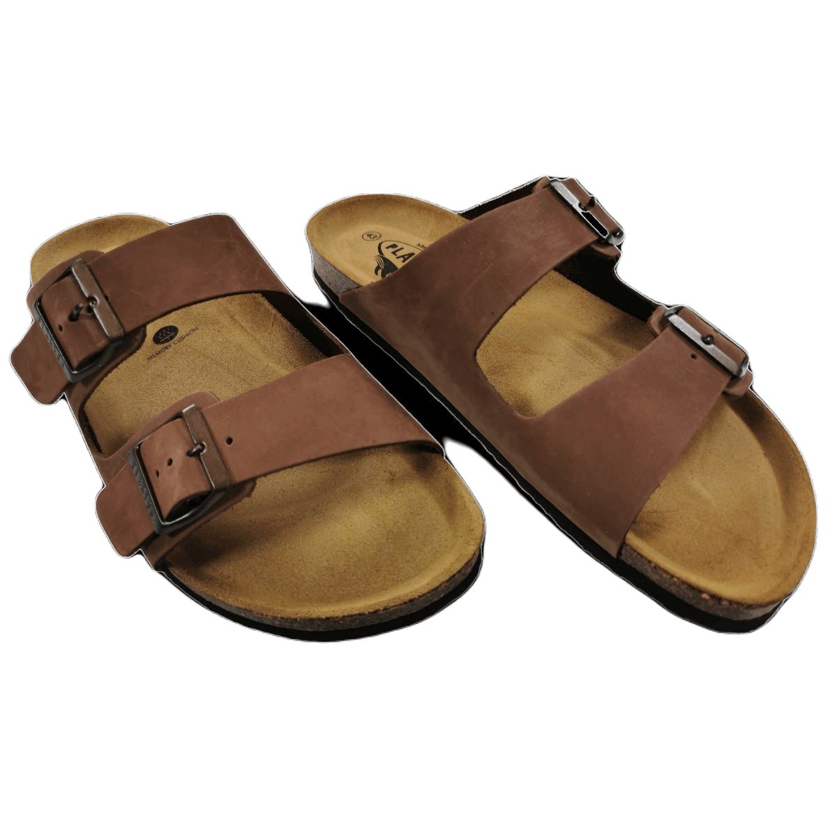Plakton Barna Nobuck 2 Leder Pantolette Sandalette braun