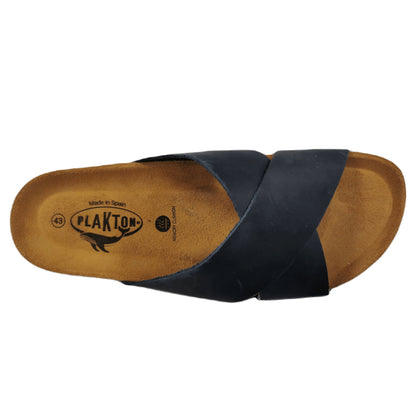 Plakton Benito Apure Leder Pantolette Sandalette blau