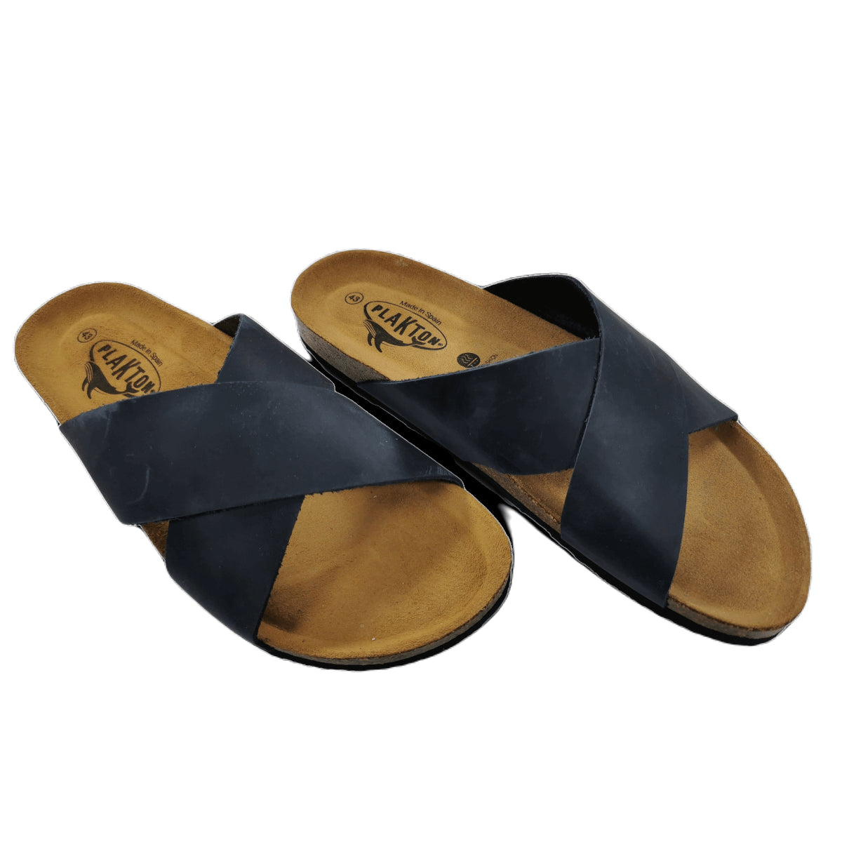 Plakton Benito Apure Leder Pantolette Sandalette blau