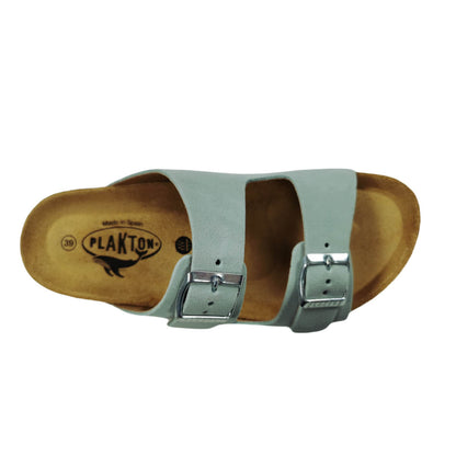 Plakton Beta Afelpado Damen Leder Pantolette Sandalette grün