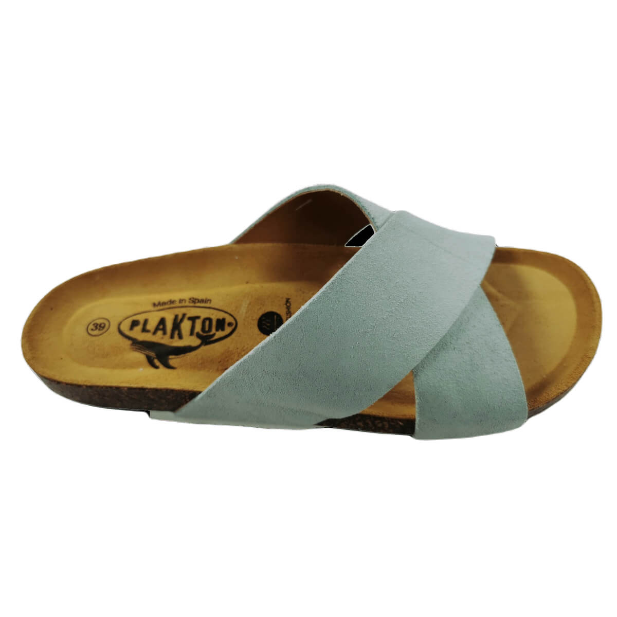 Plakton Bibi Afelpado Damen Leder Pantolette Sandalette grün