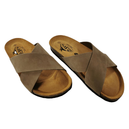 Plakton Bibi Nobuck 2 Damen Leder Pantolette Sandalette grün