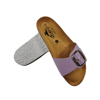 Plakton Bis 3 Vaquetilla Damen Leder Pantolette Sandalette lila