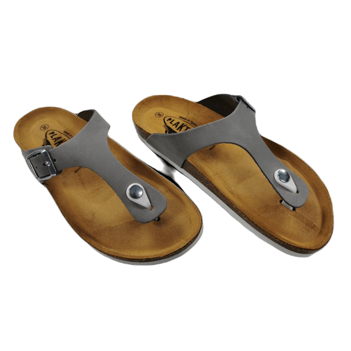 Plakton Bolero Nobuck 2 Damen Leder Zehenstegsandale grau