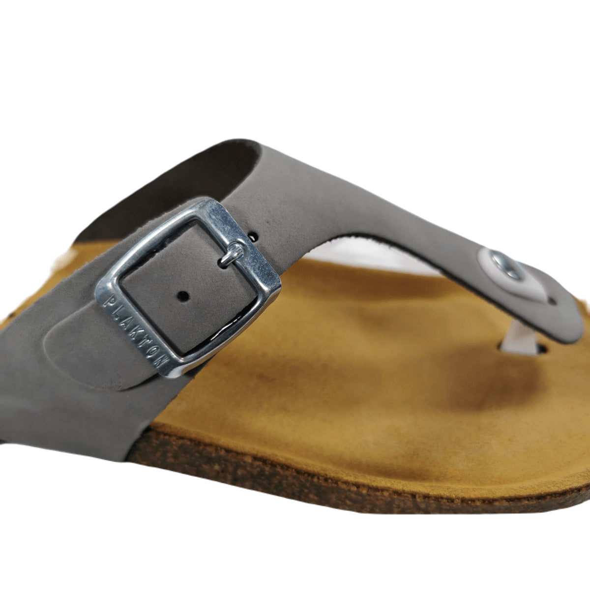 Plakton Bolero Nobuck 2 Damen Leder Zehenstegsandale grau