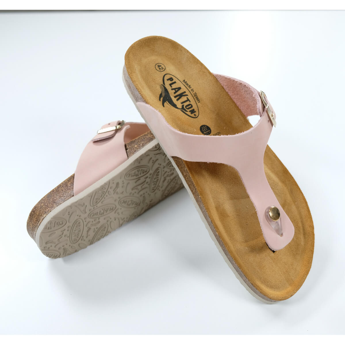 Plakton Bolero Nobuck 2 Damen Leder Zehenstegsandale rosa