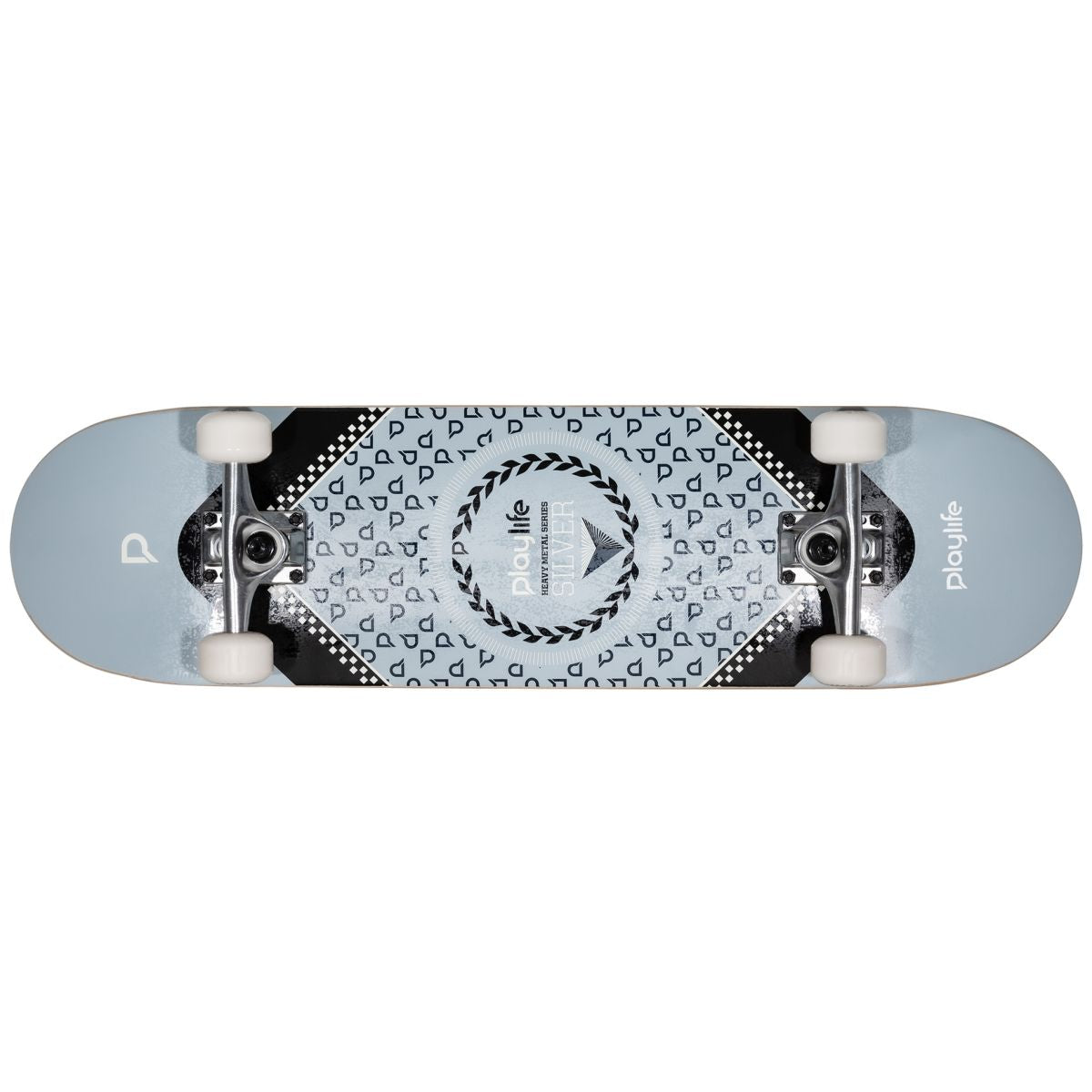 Playlife Heavy Metal Silver 31" x 8" Skateboard silber
