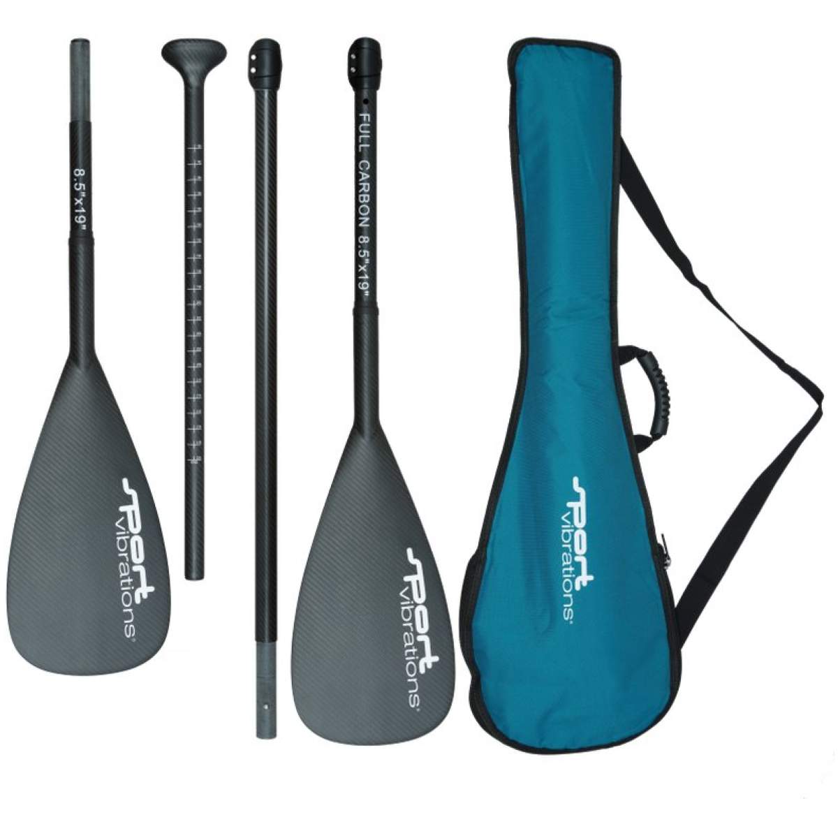 Sport Vibrations Full Carbon Pre-Preg SUP Paddel inkl. 2. Paddelblatt als Kajakpaddel