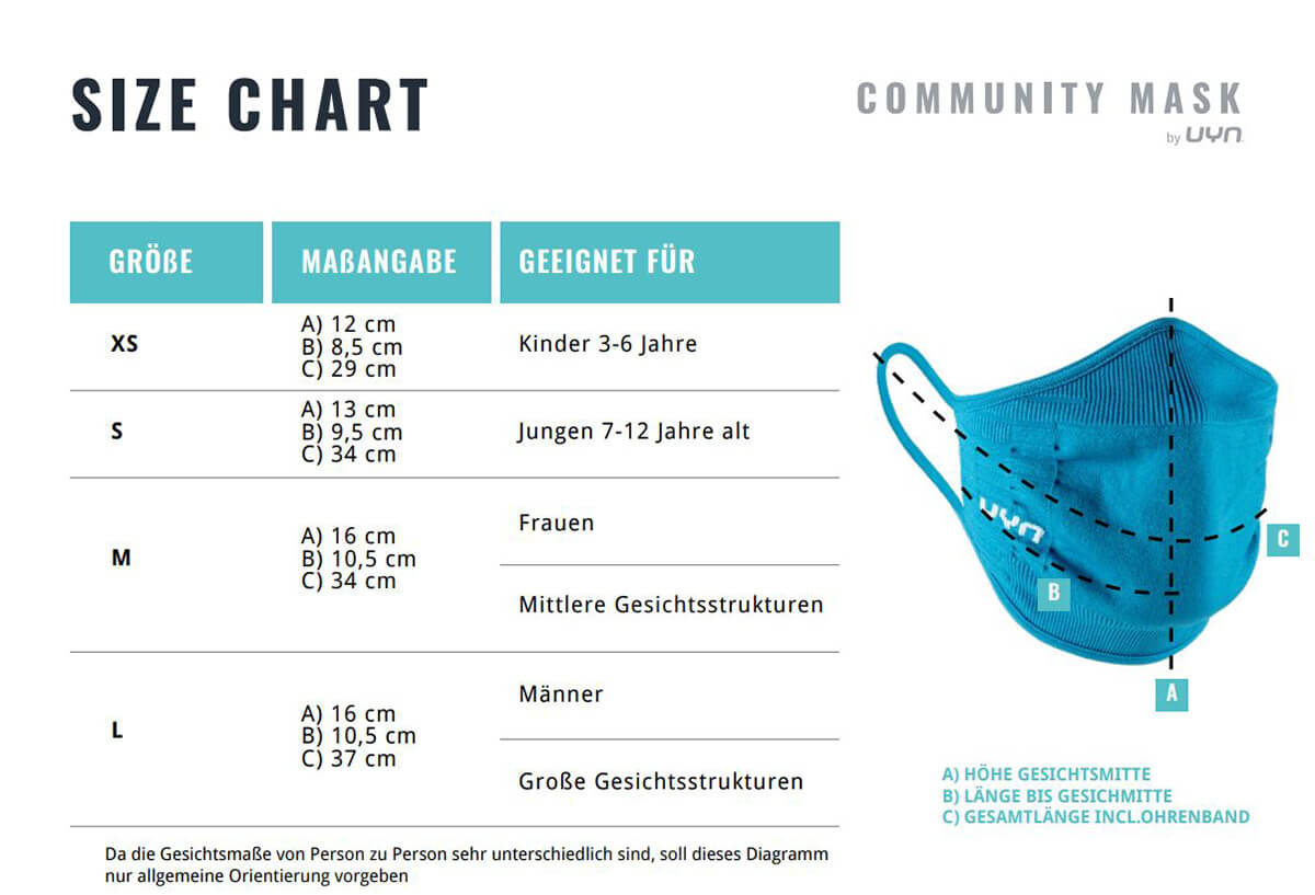 UYN Gesichtsmaske Community Mask Mund-Nasenmaske schwarz