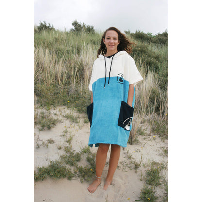 Wave Hawaii Cotton Poncho Porto M blau
