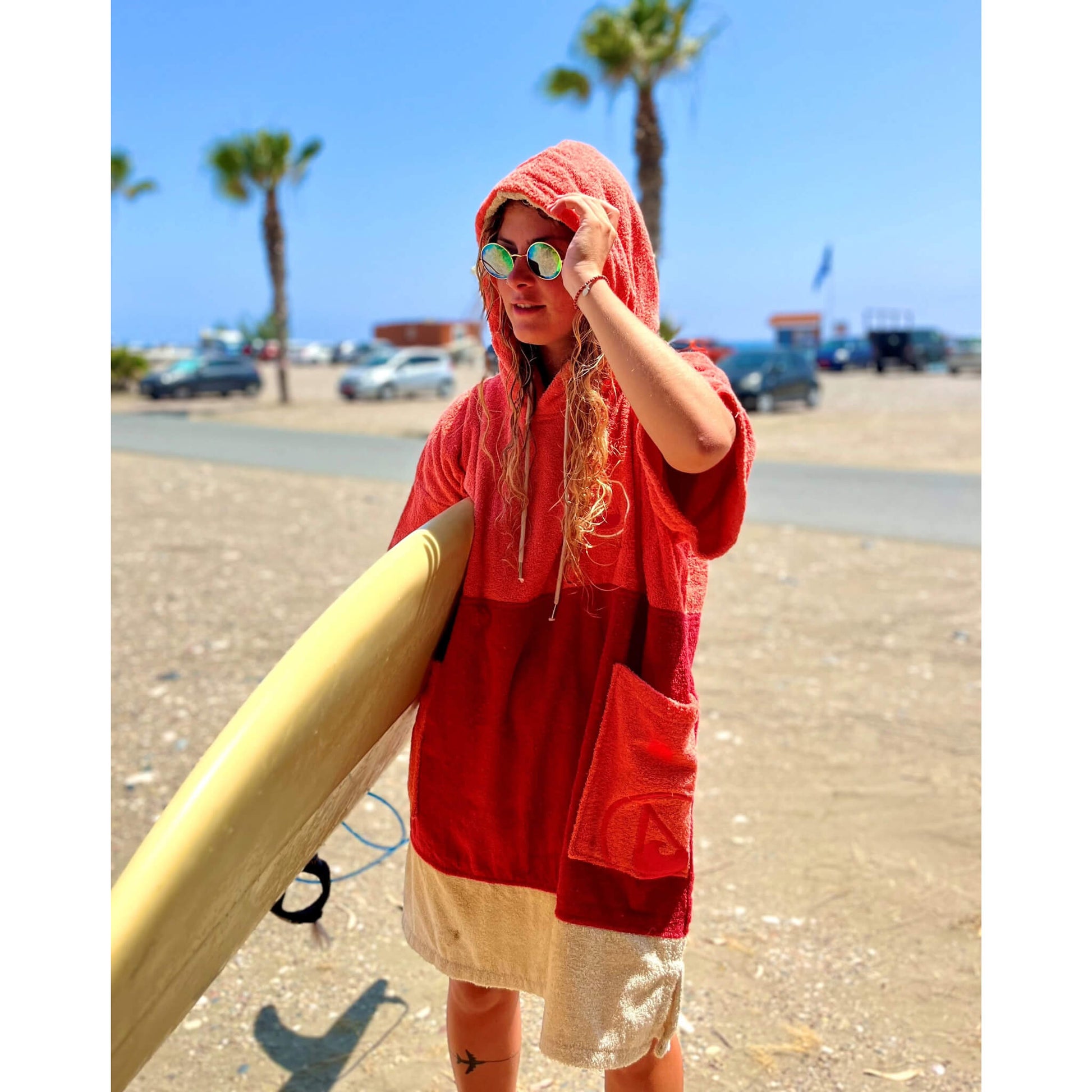 Wave Hawaii Cotton Poncho Seta S rot