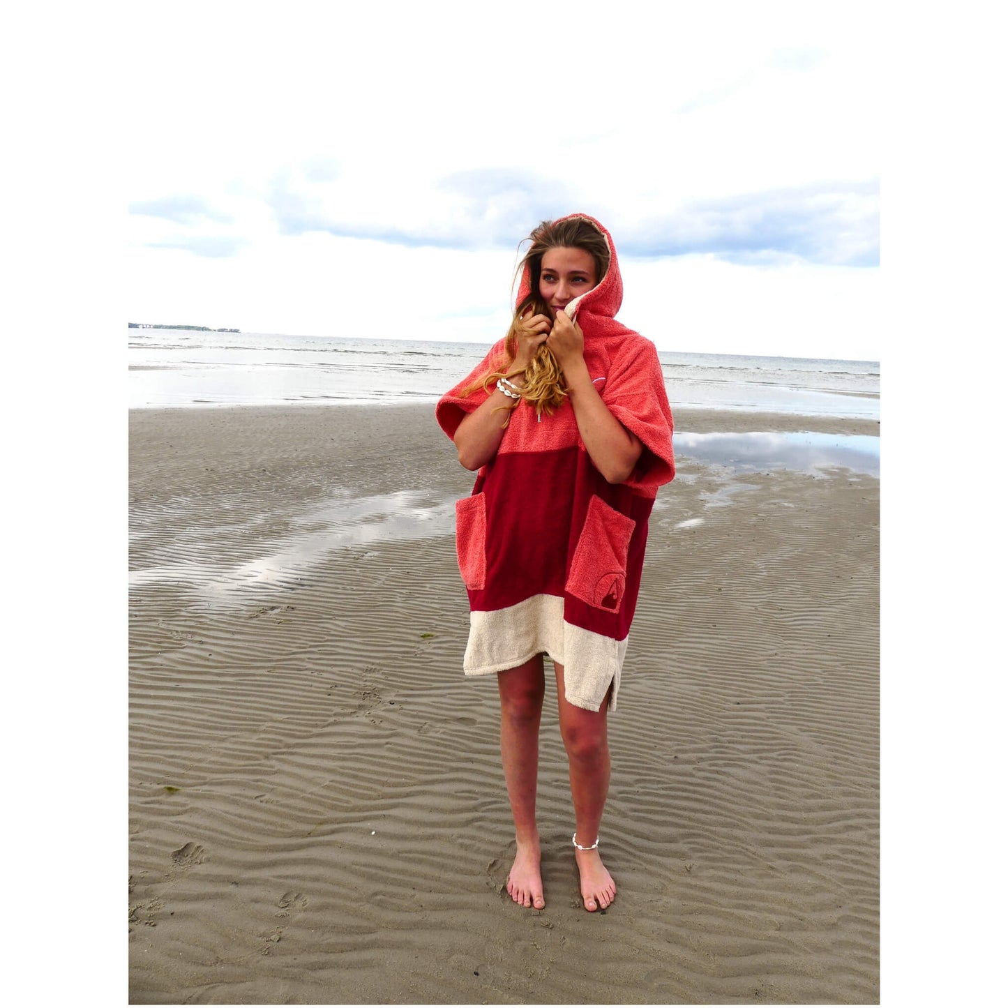 Wave Hawaii Cotton Poncho Seta S rot