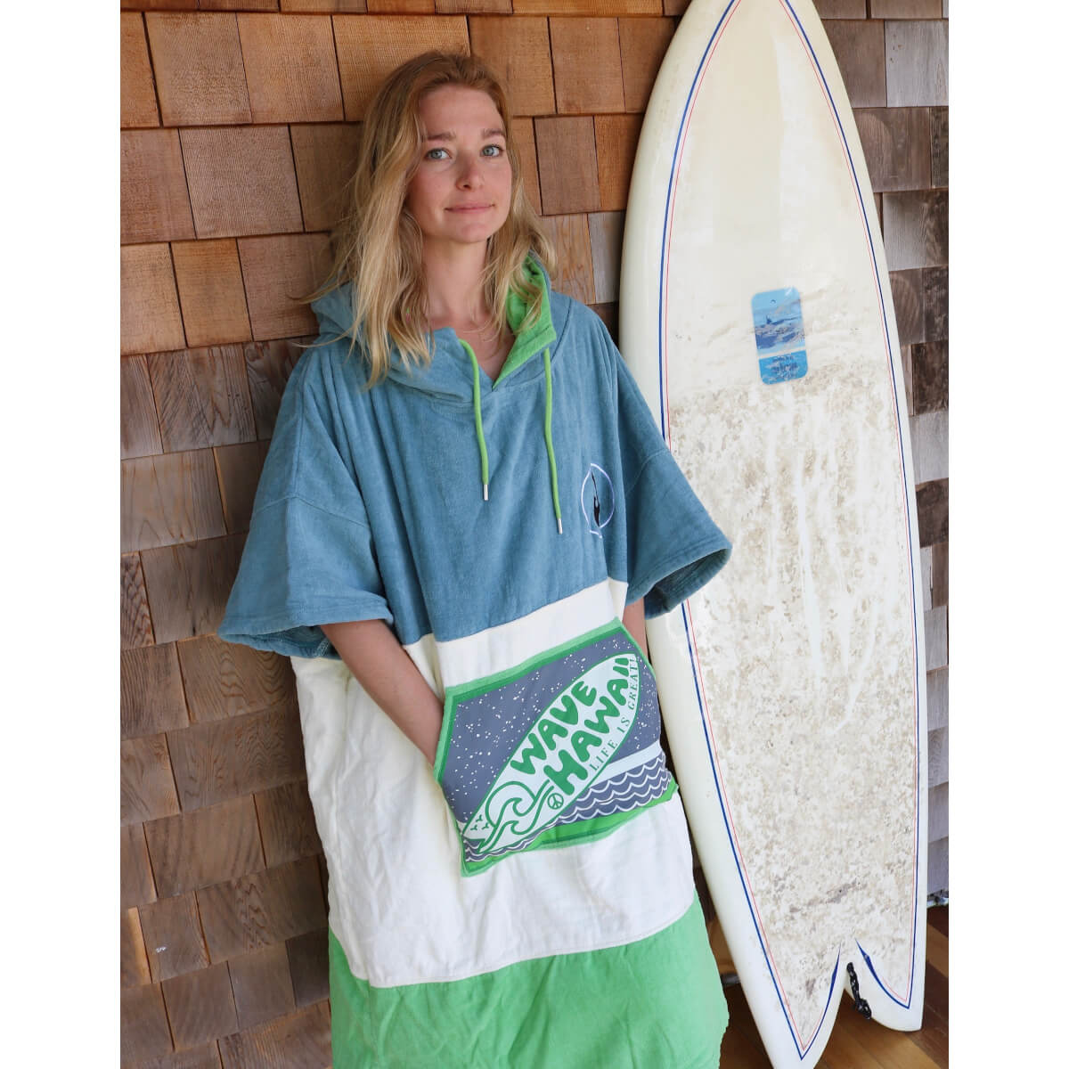 Wave Hawaii Cotton Velours Poncho Curitiba  L beige